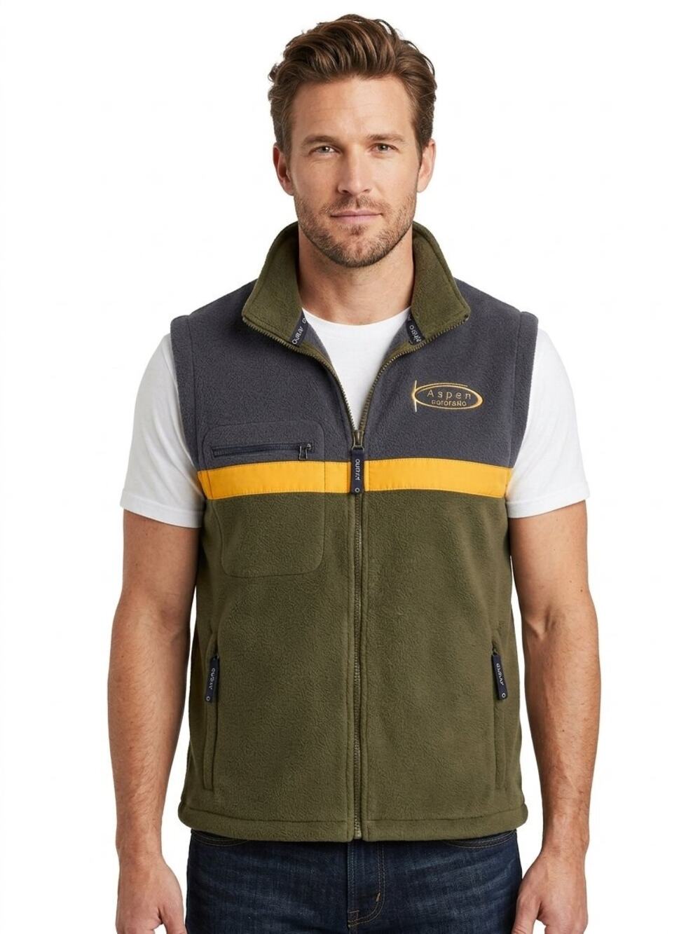 Vintage Ouray Aspen Colorado Fleece Vest Gorpcore Colorblock L